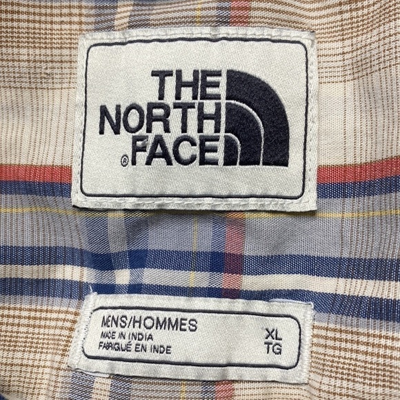 The North Face Blue Plaid Short Sleeve Button Up Shirt XL - Picture 3 of 4